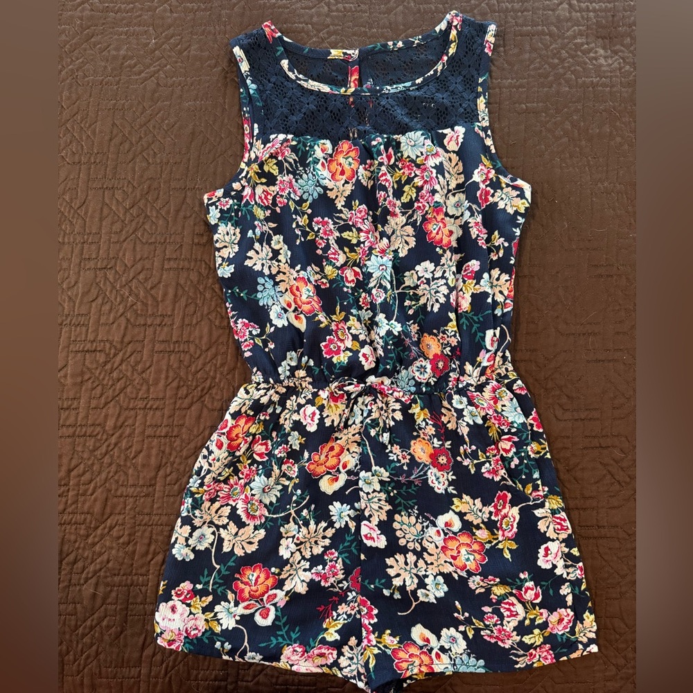 Paper Doll Girls Floral Romper Size 14